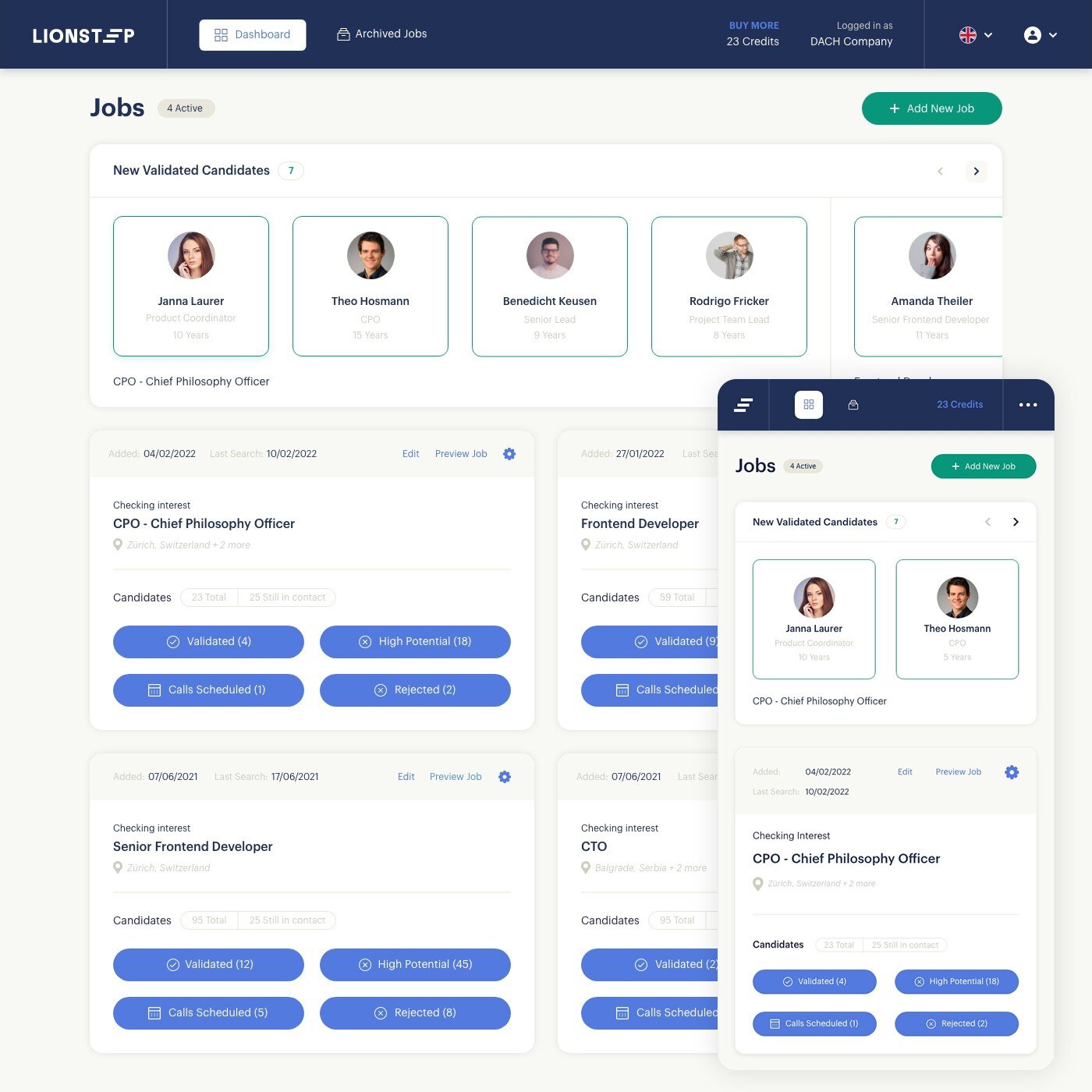 Lionstep Client Dashboard